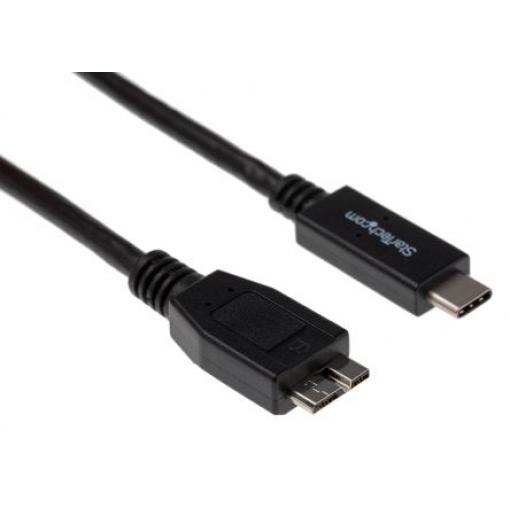 StarTech.com Kabel USB do zásuvky IC Vnější, A: USB typu C, 500 mm Vnější, Černá, B: Micro USB typ B