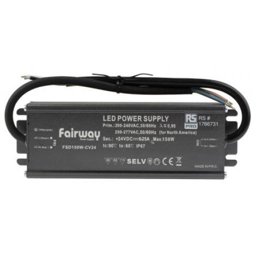 Budič LED 24V 6.25A 150W IP20 konstantní napětí RS PRO