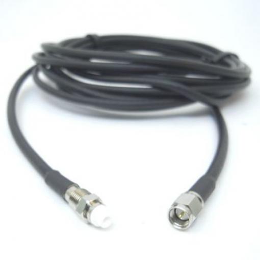 Koaxiální kabel, řada: FME, SMA RG58, Černá Polyvinylchlorid, vnější průměr: 5 mm OD 3 m 50 Ω Siretta S koncovkou