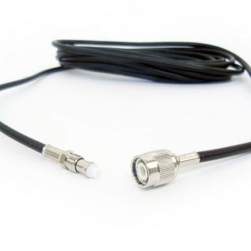 Koaxiální kabel, řada: FME, TNC LLC200, Černá Polyvinylchlorid, vnější průměr: 5 mm OD 3 m 50 Ω Siretta S koncovkou