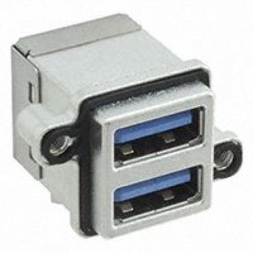 Amphenol Communications Solutions Konektor USB, řada: MUSBR Vnitřní, počet portů: 2portový, orientace těla: Rovný USB