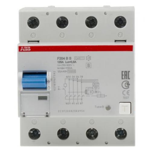 Jistič zbytkového proudu 4pólový Typ B 125 A 500 mA ABB Typ B F200 F200 IEC EN 61008, RoHS, CE