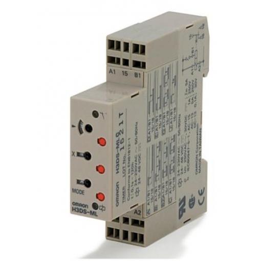 Omron Časovací relé, řada: H3DS Lišta DIN SPDT 2kontaktové 24 to 48 V dc 24 to 230 V ac Multifunkční funkce Nástrčný 0.1