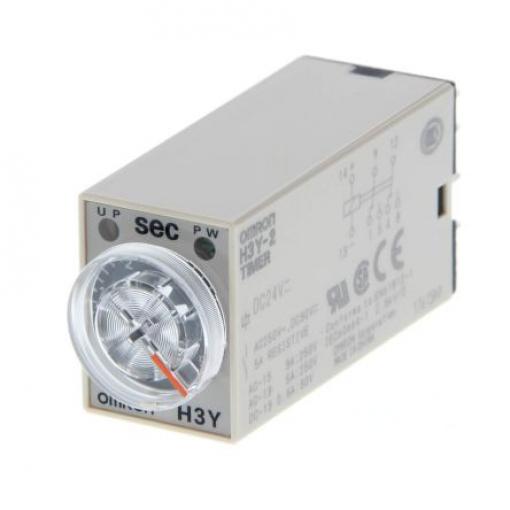 Omron Časovací relé, řada: H3Y-2 Lišta DIN DPDT 2kontaktové 125 V dc 200/230 V ac 1 funkce zásuvné 0.04 to 30 s