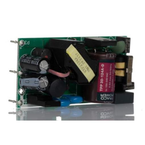Spínaný napájecí zdroj, počet výstupů: 1 TPP 30-124A-D 24V dc Montáž na plošný spoj 30 W TPP 30A-D TRACOPOWER 264V ac