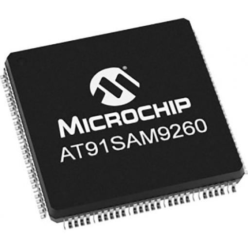 Microchip Mikrokontrolér AT91SAM9260B-QU 32 bit ARM 180 MHz 8kB Blesk 8 kB RAM, počet kolíků: 208 kolíkový, PQFP