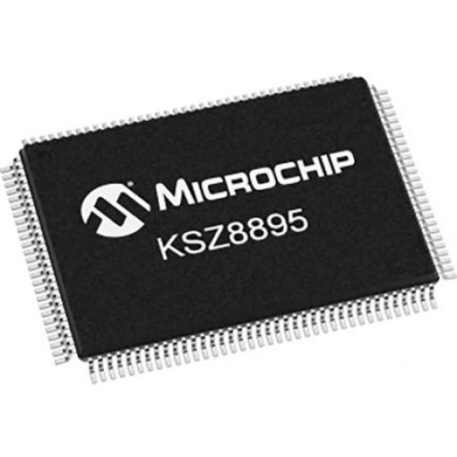 Microchip IO ethernetového přepínače KSZ8895FQXIA 100 Mbps 3.3 V SPI, MII, I2C, SMI, SNI, MDIO, RMII, MDC, počet kolíků: