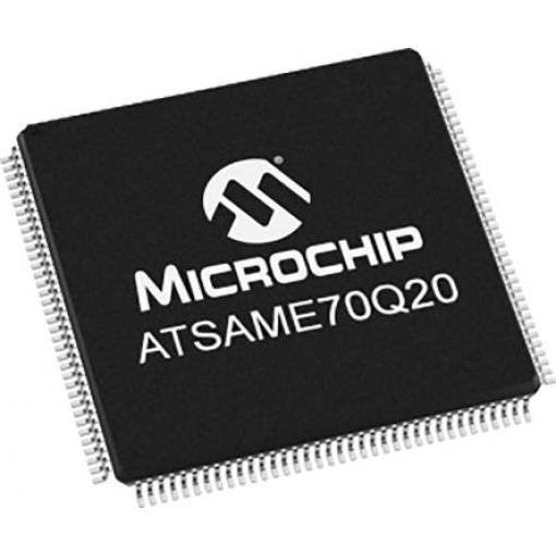 Microchip Mikrokontrolér ATSAME70Q20A-AN 32 bit, standard: AEC-Q100 ARM Cortex-M7 300 MHz 1MB Blesk 384 kB RAM, počet