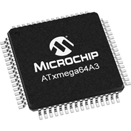 Microchip Mikrokontrolér ATXMEGA64A3-AU 16 bit AVR 32 MHz 64kB Blesk 4 bit RAM, počet kolíků: 64 kolíkový, TQFP