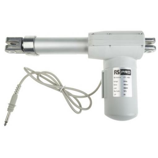 RS PRO Elektrický lineární aktuátor 100 mm, řada: MD82 24 V dc, Motor DC, zatížení: 8000N 8.1mm/s, celková dělka: 330