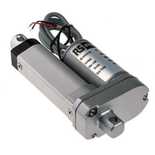 RS PRO Elektrický lineární aktuátor 50 mm 24 V dc, Motor DC, zatížení: 500N 14.6mm/s, cyclus: 25 %, celková dělka: 175