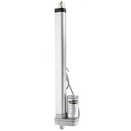RS PRO Elektrický lineární aktuátor 300 mm, řada: LD3 24 V dc, Motor DC, zatížení: 500N 14.6mm/s, cyclus: 25 %, celková