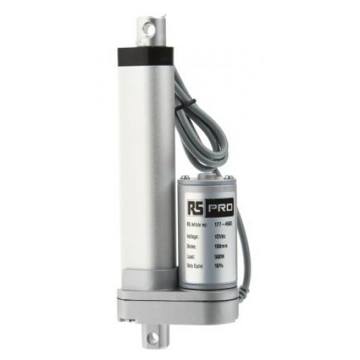 RS PRO Elektrický lineární aktuátor 100 mm, řada: LD3 12 V dc, Motor DC, zatížení: 500N 14.6mm/s, cyclus: 25 %, celková