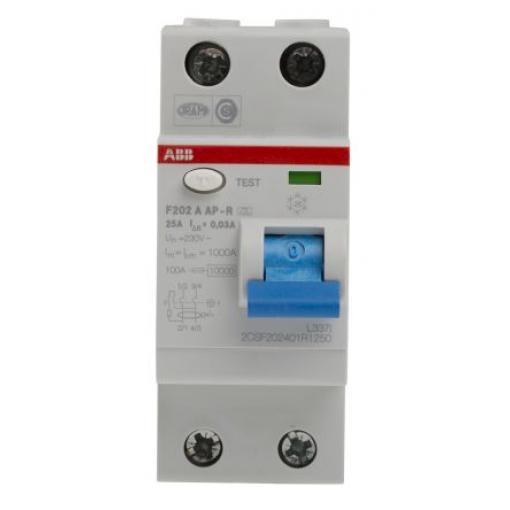 Jistič zbytkového proudu 2pólový Typ A 25 A 30 mA ABB Typ A F200 F200 RoHS, CE, IEC EN 61008
