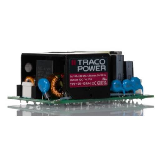 Spínaný napájecí zdroj, počet výstupů: 1 TPP 100-124A-J 24V dc Šasi 100 W TPP 100A-J TRACOPOWER 264V ac