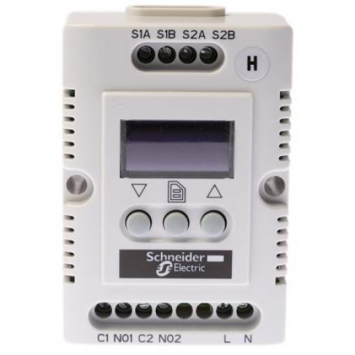 Schneider Electric Hygrostat, řada: ClimaSys Nastavitelné 240V ac Šroubová svorka