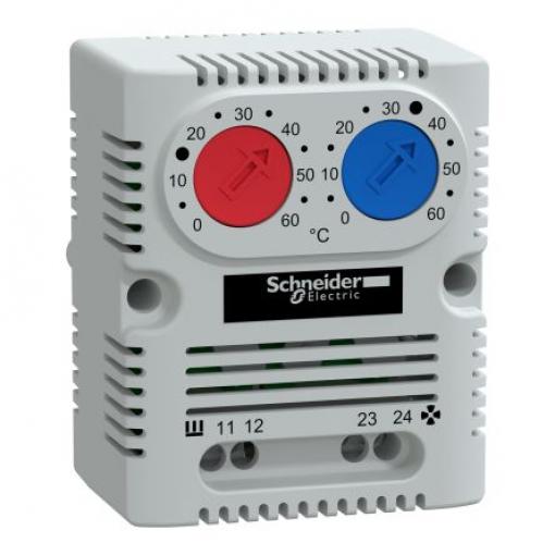 Schneider Electric Zapouzdřený termostat, řada: ClimaSys CC, 1 NO/1 NC 80 °C 10 A 0 °C 250 V 250V