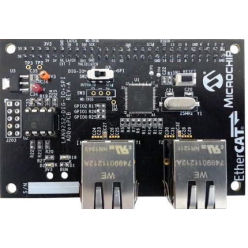 Komunikační a bezdrátový vývojový nástroj LAN9252 Doplněk LAN9252 pro vývojovou platformu EL9800 Microchip, klasifikace: