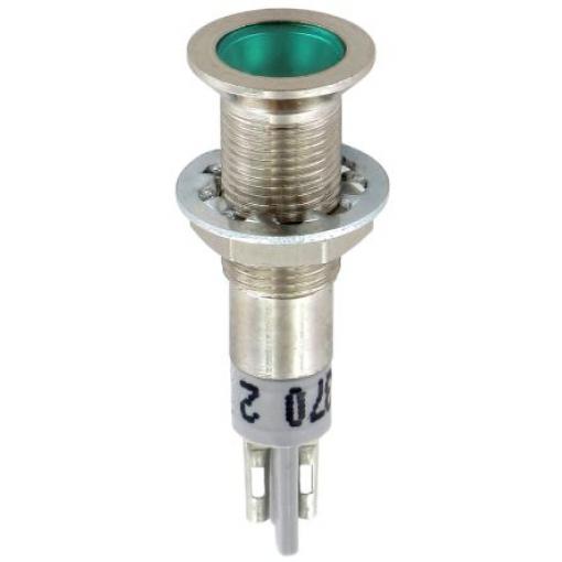 Indikátor 6.4mm barva Zelená, typ žárovky: LED Pájecí plíšek, 2.1V dc Sloan
