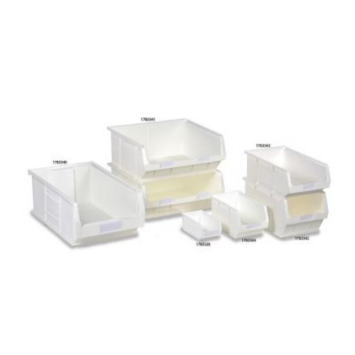 Vpředu otevřená přepravka 4.6L Bílá, Polypropylen, 132 mm x 240 mm x 150 mm RS PRO