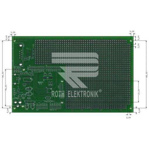 Eurocard RE3001-LF, oboustranná FR4 1.1mm otvory, rozteč 2.54 x 2.54mm 160 x 100 x 1.5mm
