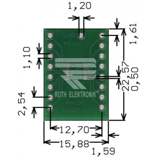 Adaptér RE921 oboustranná FR4 22.57 x 15.88 x 1.5mm