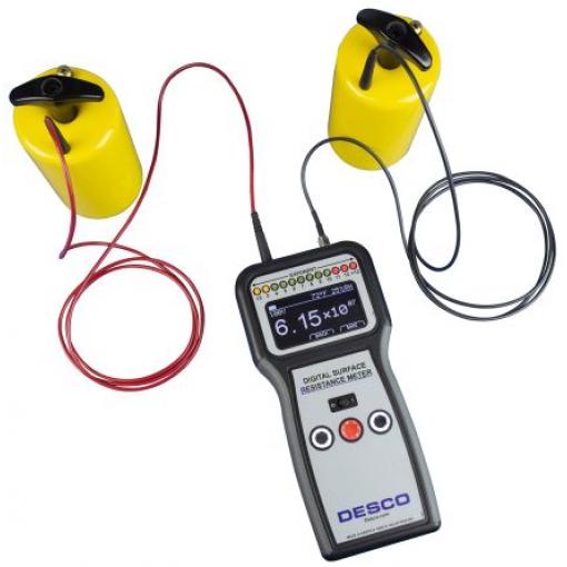 Desco Europe Tester ESD pro Podlahová, Vozíky, Skladovací regál, Pracovní povrch, Sezení OLED Banánek