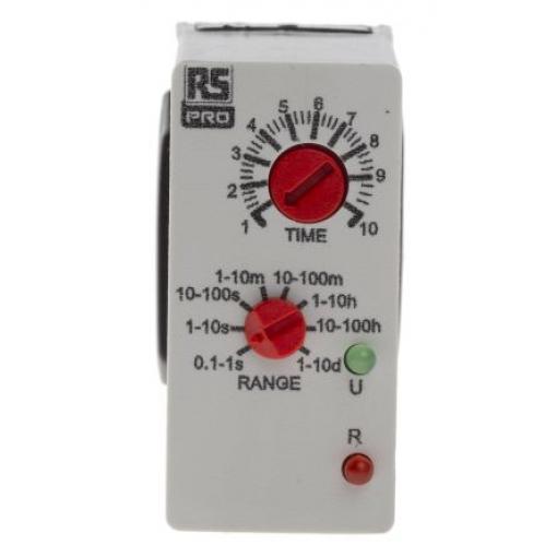 RS PRO Časovací relé, řada: UNI DPDT 11kontaktové 12 to 250 V dc 12 V ac, 240 V ac 1 funkce 11 kolíků 0.1 s to 10 Days
