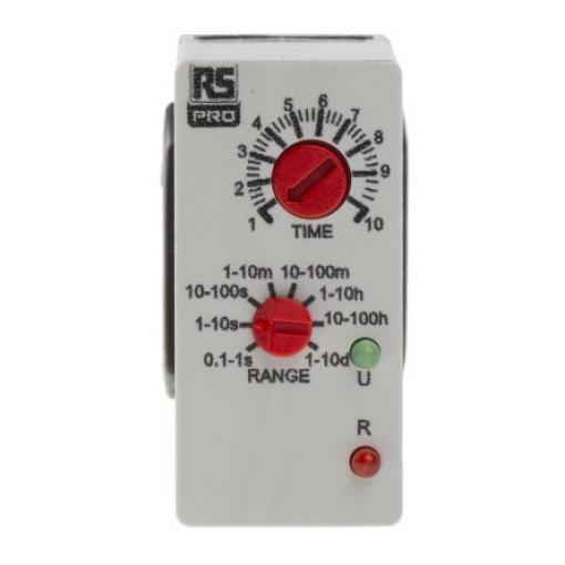 RS PRO Časovací relé, řada: UNI DPDT 8kontaktové 12 to 250 V dc 12 V ac, 240 V ac 1 funkce 8 kolíků 0.1 s to 10 Days