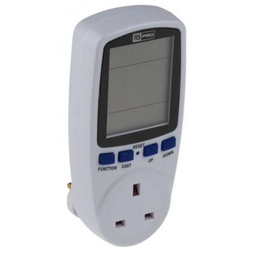 Elektroměr, řada: Power Meter Socket Digitální 4číslicový Digitální výška číslice 85 mm RS PRO