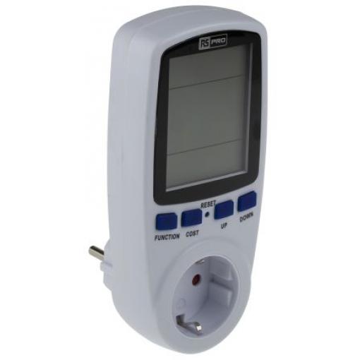 Elektroměr, řada: Power Meter Socket Digitální 4číslicový Elektroměr výška číslice 85 mm RS PRO