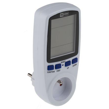 Elektroměr, řada: Power Meter Socket LCD výška číslice 85 mm RS PRO
