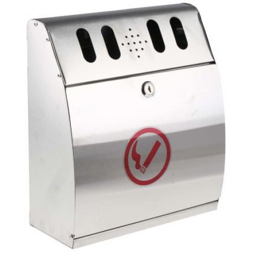 Venkovní popelník nástěnný Nerezová ocel 130mm x 310mm, šířka: 280mm