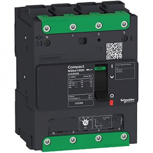Schneider Electric Jistič s lisovaným pouzdrem, rozsah: NSXm 4pólový 100 A vypínací výkon 25 kA, rozsah: ComPact Lišta