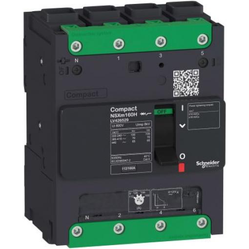 Schneider Electric Jistič s lisovaným pouzdrem, rozsah: NSXm 4pólový 100 A vypínací výkon 36 kA, rozsah: ComPact Lišta