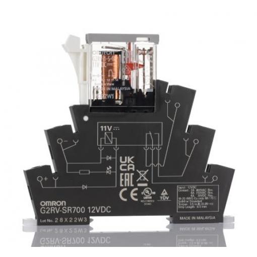 Omron Výkonové relé SPDT Lišta DIN 6 A 12 V dc G2RV
