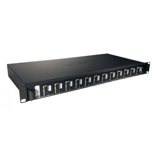 Propojovací pole optických systémů, počet portů: 12portový, SC Duplexní s 24 kopírovanými porty 1 U Legrand 220 mm