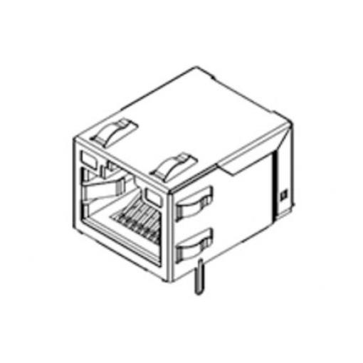 Molex Konektor RJ45, řada: 48074 Vnitřní Cat5, Cat5e, počet cest: 8, Pravý úhel, Průchozí otvor Stíněné, počet portů: