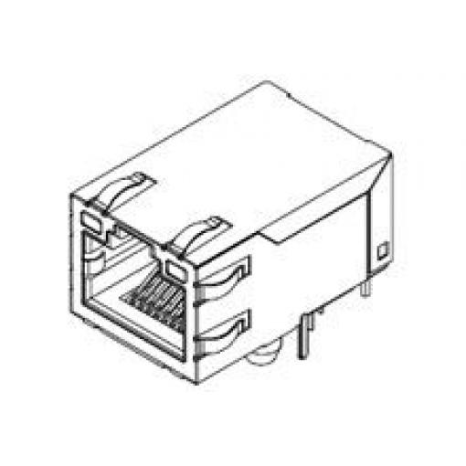 Molex Konektor RJ45, řada: 48025 Vnitřní Cat5e, Cat5, počet cest: 8, Pravý úhel, Průchozí otvor Stíněné, počet portů: