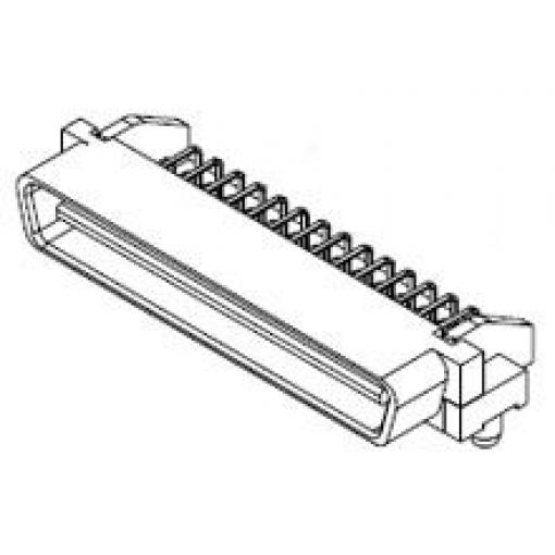 Konektor SCSI, řada: 71661 Vnější, počet kontaktů: 100, orientace těla: Pravý úhel, Průchozí otvor, rozteč: 1.27 mm,