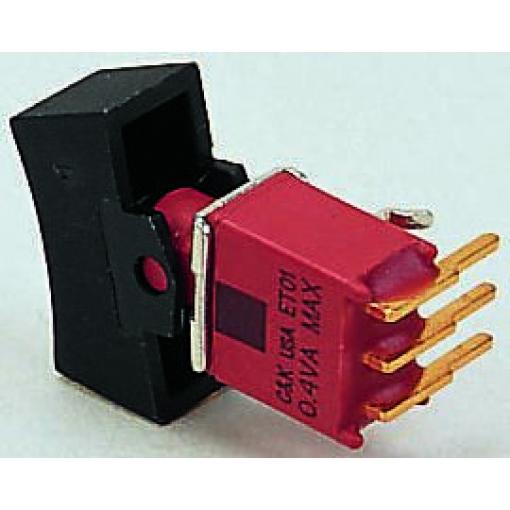 C & K Kolébkový spínač Zap-vyp-zap, barva ovladače: Černá SPDT Panel Zap-vyp-zap 400 (20 V) mA
