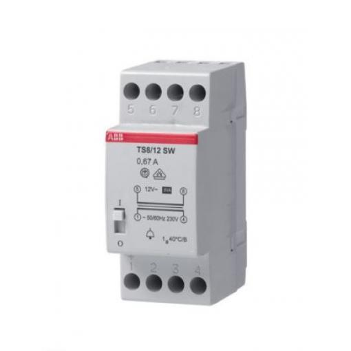 ABB Zvonkový transformátor 8 W, primární napětí: 230 V, sekundární napětí: 8 V ac, Lišta DIN