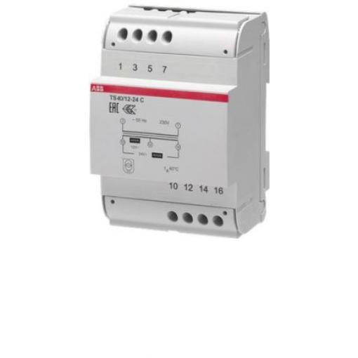 ABB Zvonkový transformátor 40 W, primární napětí: 230 V, sekundární napětí: 24 V, počet výstupů: 5, Lišta DIN