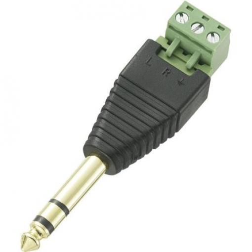 RS PRO Zástrčka, Kabel, Adaptér zástrčky Vnější, 6.35 mm 3 5A, orientace těla: Rovný, 12 V dc