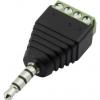 RS PRO Zástrčka, Kabel, Adaptér zástrčky, Pájecí Vnější, 3.5 mm 4 5A, orientace těla: Rovný, 12 V dc