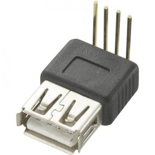 RS PRO Konektor USB, řada: CLB-JL Vnitřní, počet portů: 1portový, orientace těla: Rovný USB typu A, 5 V, Průchozí otvor