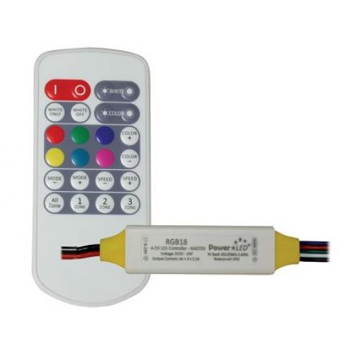 Ovladač LED a řadič osvětlení RGB18-RF 6 V 4 A PowerLED 24 V
