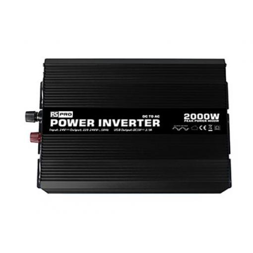 RS PRO Napájecí měnič, stálý výkon: 2000W, vstupní: 12 V dc, výstup: 230 V