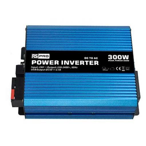 RS PRO Napájecí měnič, stálý výkon: 300W, vstupní: 24 V, výstup: 230 V