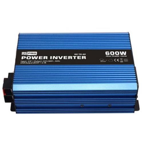 RS PRO Napájecí měnič, stálý výkon: 600W, vstupní: 12 V, výstup: 230 V